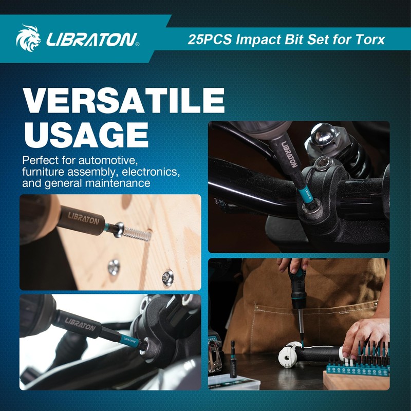 LIBRATON Security Torx Bit Set, 25-Piece Tamper Proof Star Bits