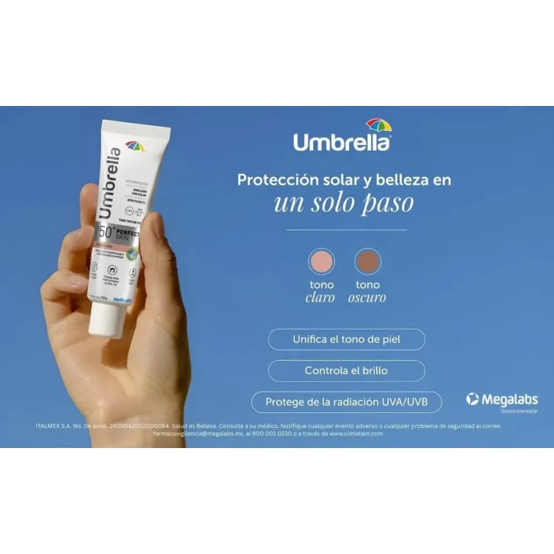 Umbrella - Perfect Skin tono claro SPF 50+,color EFECTO MATE