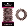 Amelia Beauty, 8-Pack, Black/White Stripe, Small Fabric-Wrapped Elastic Hair Coils,