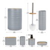 CERBIOR Bathroom Accessories Set 6 Piece Bamboo Bath Ensemble Includes