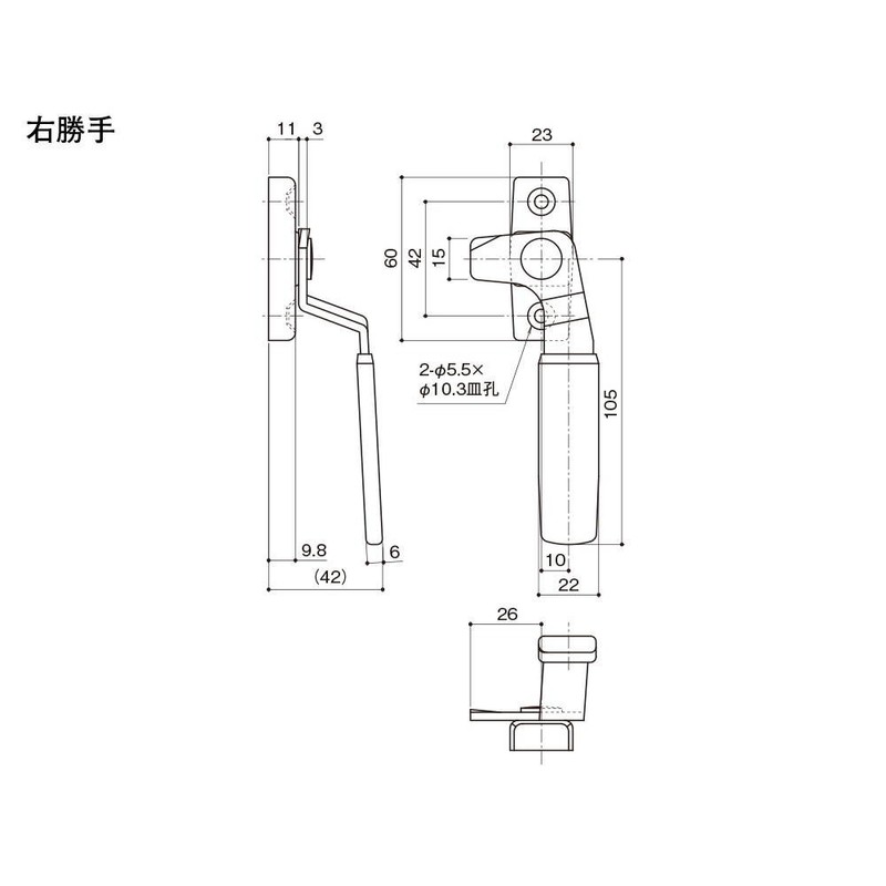 中西 Industrial Open Window kamurattihandoru R SUS – 685r