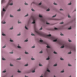 Soimoi Purple Cotton Duck Fabric Black Duck Bird Print Fabric BTY 42 Inch Wide