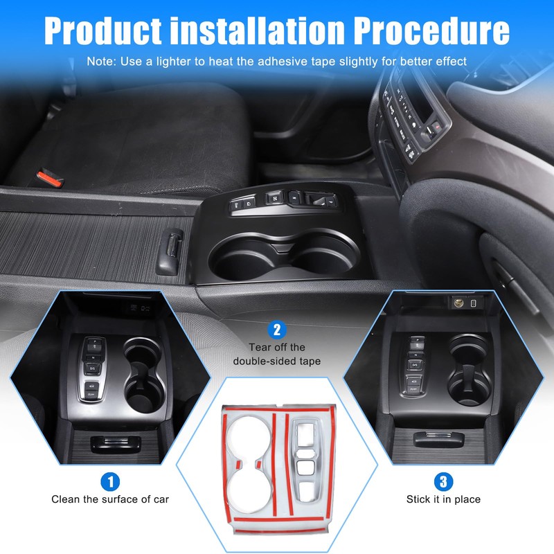 HIRUFAIT Gear Shift Panel Cover Trim for Honda Pilot 2016-2022/