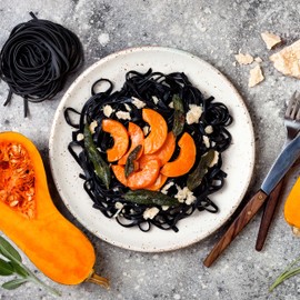 Antica Pasta di Campofilone Squid Ink Fettuccine Pasta, Traditional Artisan Egg Pasta from Central Italy, Made from Premium Italian Durum Wheat, 3 Packs x 250g