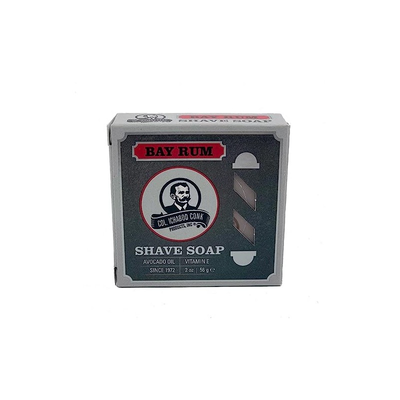 Col. Ichabod Conk Glycerin Shave Soap, 2.25oz (Bayrum 4 Pack)