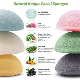Natural Konjac Sponge Set Konjac Facial deep Cleansing and Exfoliation for Skin Care Konjac Exfoliating Organic Facial Sponge Set Washing Puff