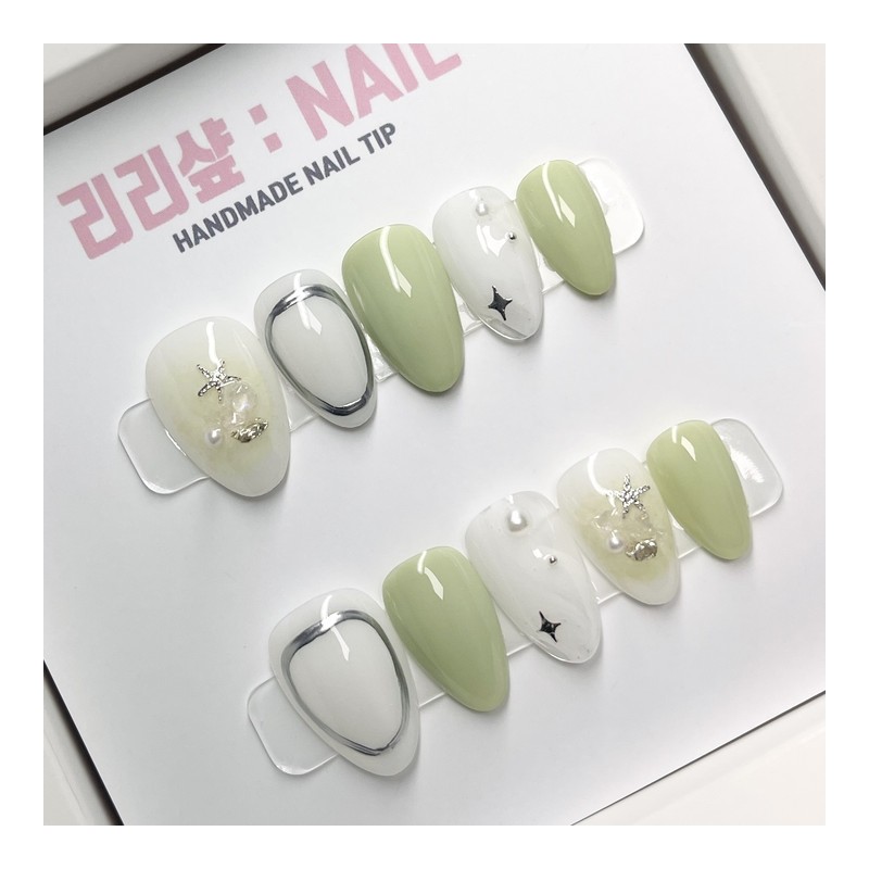 Modern Greek Handmade Nail Tips - Almond / 모던그릭 수제네일팁