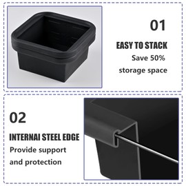 Kinggrand Kitchen 2 Cup Silicone Freezer Trays with Lid 4 Pack Silicone Freezer Molds Soup Containers Make 4 Perfect Soups, Broths, Stews, Sauces, Curries (Black)