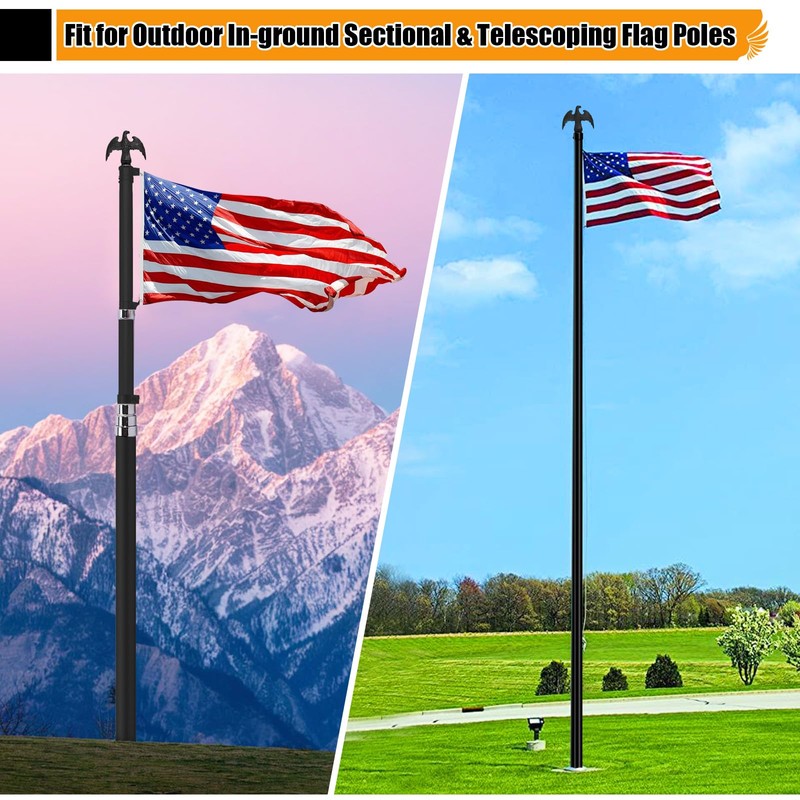 FRF FLAG Black Eagle Head for Decorating Outdoor Flagpoles, Made