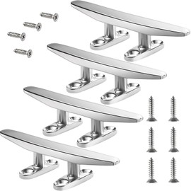 ZOMCHAIN Boat Cleat, Dock Cleat All 316 Stainless Steel Boat Mooring Accessories, Free Installation Accessories Screws (5 inch-4PCS)