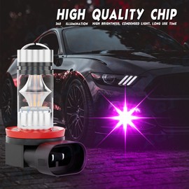 AQJ 2x H11 H8 LED Bulbs pink purple 100W Super Bright Fog Light DRL Light High Power