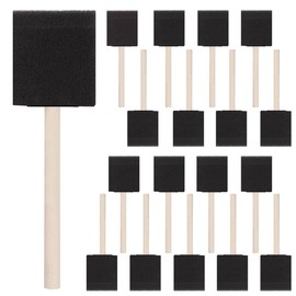 DMSVK 18 Pcs Foam Paint Brushes, 2 Inch Sponge Paint Brush, Wood Handle Sponge Foam Brush for Painting, Staining, Varnish, Craft, Touch Up
