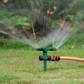 Proxima Direct 1 Pack Yard Sprinkler 360° Rotating Lawn Sprinkler with Up to 3,000 Sq. Ft Coverage - Adjustable, Weighted Gardening Watering System (Green)