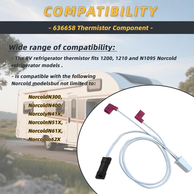 636658 Thermistor Component, RV Refrigerator Thermistor Compatible with Norcold Refrigerator