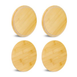 TERESRY Replacement Wooden Lids for Pyrex, Anchor Hocking Glass Containers 7402-PC*4, Bamboo Lids for Pyrex 7Cup Glass Bowls, Bowl Covers with Leakproof 4 Pack