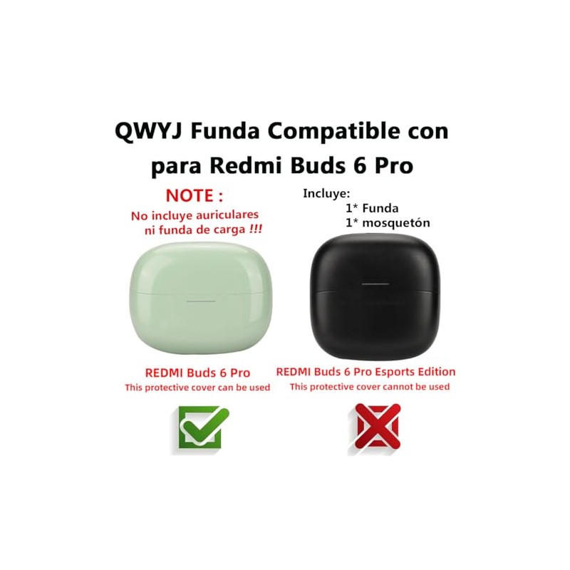 QWYJ Funda para Redmi Buds 8 Pro/Buds 6 Pro Case