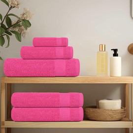 vidaXL - 100% Cotton Soap Towels 2 pcs | 30x30 cm Pink Hand/Face/Bath/Gym Towels | Absorbent & Fade-Resistant with Hanging Loop | Machine Washable