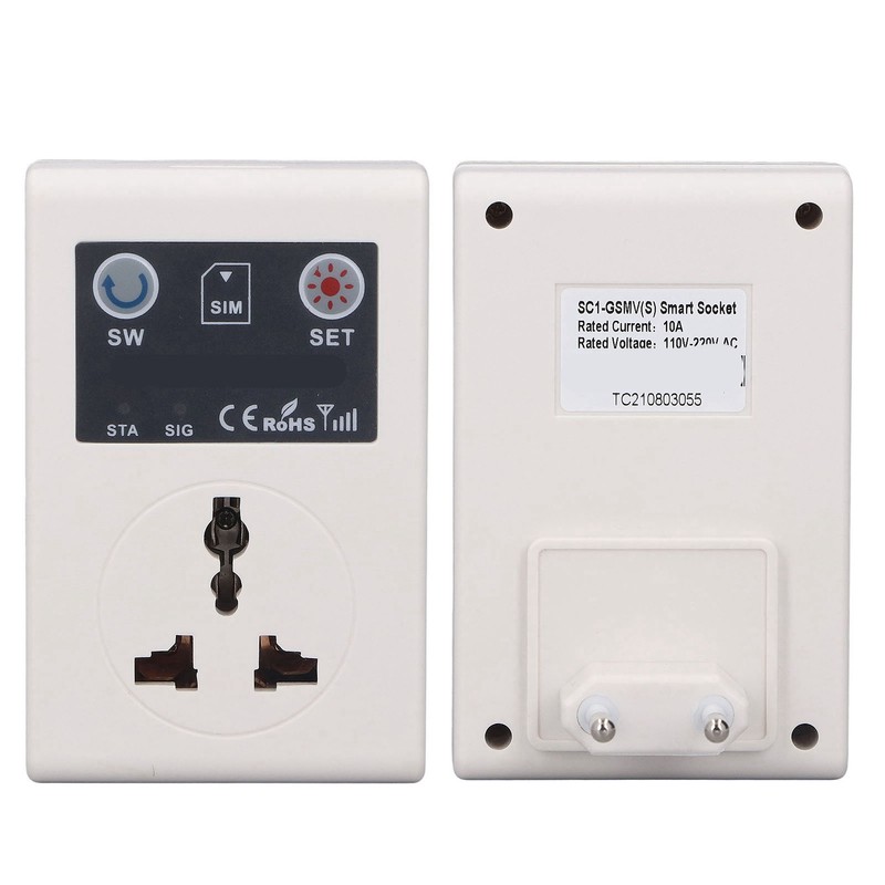 10A Smart Outlet Plug Wireless Power Socket Mobile GSM Phone