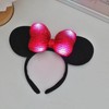 winvin Light Up Mouse Headband Flashing Bow Polka Dot LED