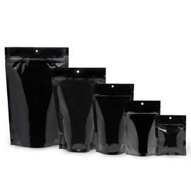100 pcs Black 3.5" x 4.5" 3 Seal Flat Pouch Ziplock Mylar Smell Proof Bags