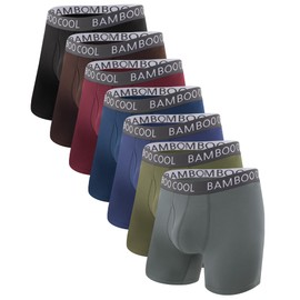 BAMBOO COOL Men’s Underwear Boxer Briefs 7-Pack Breathable and Soft with Fly Underwear for Men