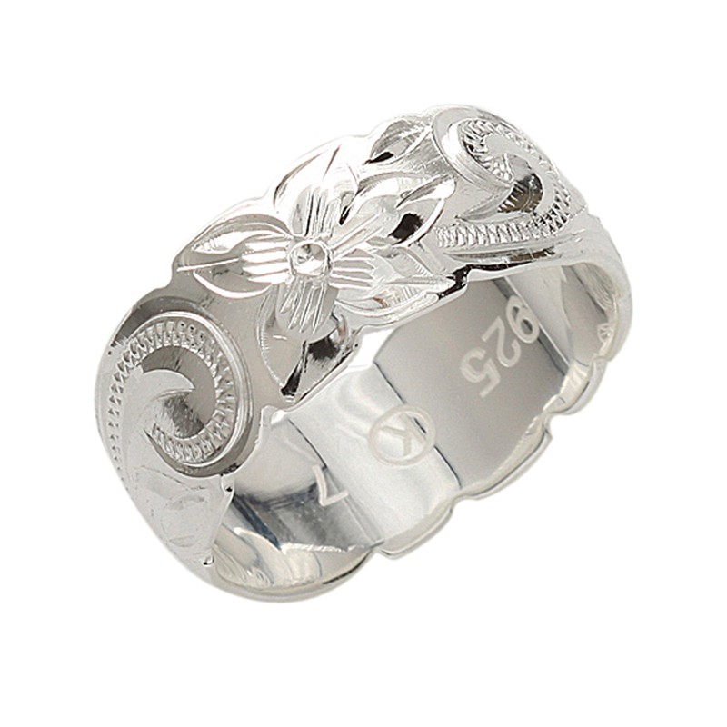 [BreezyIsland] Hawaiian Jewelry Ring Ring Cutout 8mm Width 925 Silver,