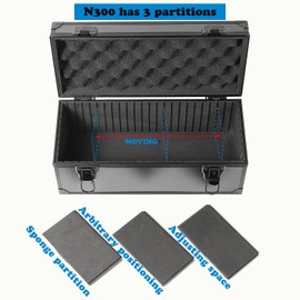 Azamou Toploaders Storage Box fits 3" x 4" 35pt Rigid Card,Trading Cards, Sports Cards，Graded Card ， with3 Sponge partition (Holds 300 Toploaders) Also compatible PSA BGS Rating card