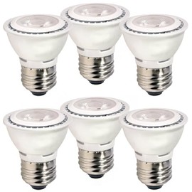 Diodesy- HR16 LED Flood Spotlight Bulb 7W 530 Lumen E26 Medium Base 3000K Soft White Ideal for Track & Recessed Lighting 120V 35° Beam Angle Dimmable Enclosed Fixture Rated White Finish Pack of 6