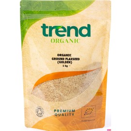 Trend Organic Trend Organic Ground Flaxseed (Golden), Milled Linseed Seeds, High in Protein, Rich in Fibre and Omega-3s, Certified Organic, Vegan, GMO-Free, No Additives, No Preservatives, Raw, 1kg