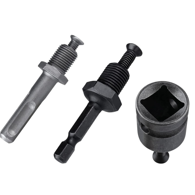 Gasea 3Pcs Drill Chuck Adapter Connecting Extension Rod to 3/8-24UNF