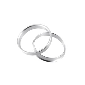 Motoforti 63.4mm to 65.1mm Universal Car Hub Centric Rings Silver Tone - Pack of 2 Long-Lasting
