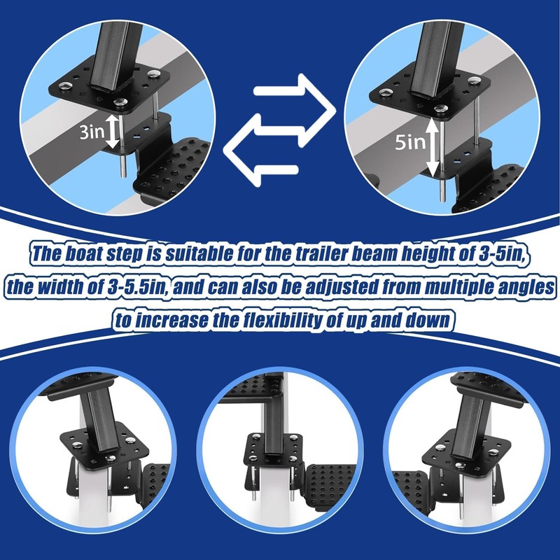 Shtuomoland Heavy Duty Boat Trailer Steps with Safety Handle 3