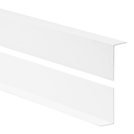 Quest PVC Edge Protection Angle - Without Tape - Edge Strip and Corner Protection - Corner Strip Angle Profile - 50 x 20 mm, 100 cm, White