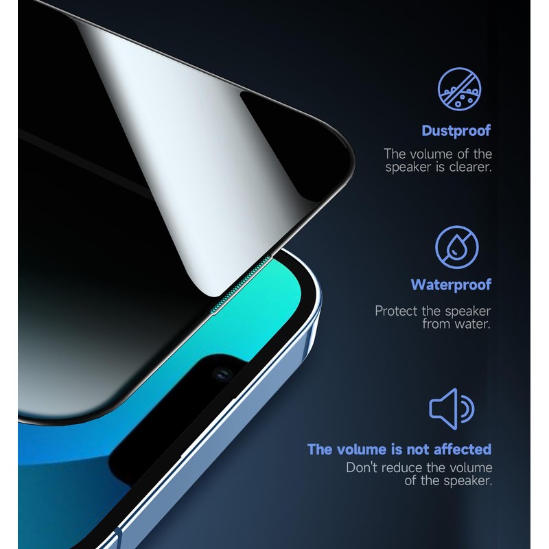 MAGIC JOHN 2 Pack for iPhone 13/13Pro/14/16e 6.1 inch Privacy