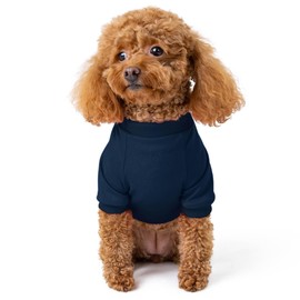 Rocky Thermal Jacket Clothes Fleece Lined Sweater for Dogs, Puppies, Warm Coat Bodysuit Onesie One Piece Vest Pet Jammies with Leg Warmers for Small, Medium, Large Dogs Cats (Navy, Small)