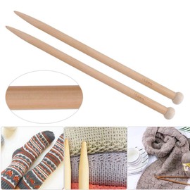 1 Pair Wood Crochet Hooks, DIY Weave Sweater Thick Knitting Needles Kit Hand Weaving Tool for Scarf Sweater Blanket[15mm] Crochet Hooks