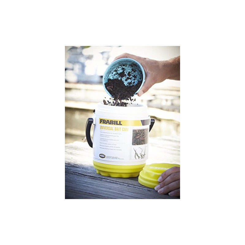 Frabill Dual Compartments Crawler Can, White and yellow