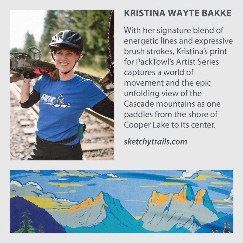 PackTowl Personal Ultralight Microfiber Camping and Travel Towel, Daydream Print,