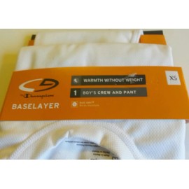 CHAMPION Boys Champion Brand White L S Crew Neck Shirt and Pant Set Baselayer Size XS