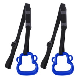 1Pair Children Gymnastic Rings with Adjustable Straps Kids Exercise Pull Up Rings 331lb CapacityBlue