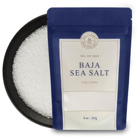 SALTCRAFT Baja Sea Salt – Hand-Harvested Fine Crystals, Kosher, 30% Less Sodium, Pure Mineral Salt – 8 oz