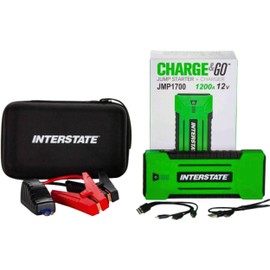 Interstate Batteries 12V Jump Starter and Charger 1200A (17,000mAH, 17Ah) Portable LED Jumpstart Battery Power Pack for 12 Volt Automotives, USB Electronics (JMP1700)