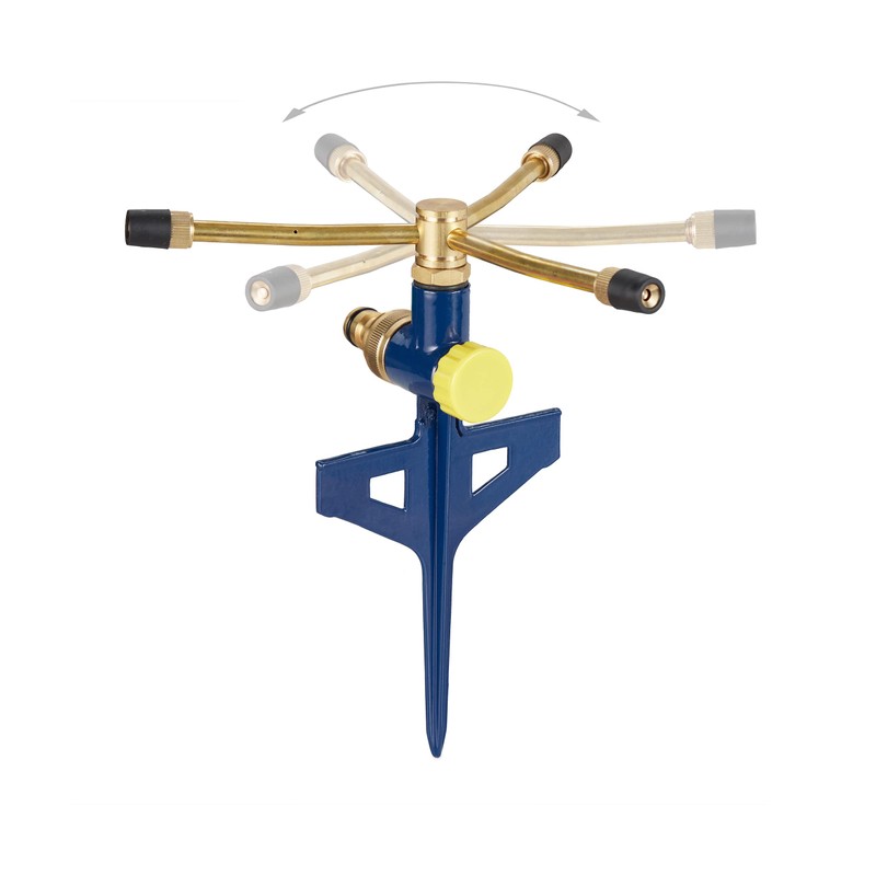 Relaxdays Lawn Sprinkler 360° Garden Irrigation 11m Range Ground Spike