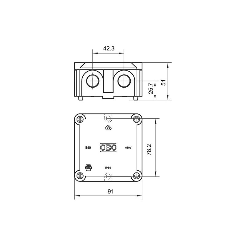 Obo-bettermann System conex. FIJ. – JUNCTION BOX WATERPROOF/or IP54 B10