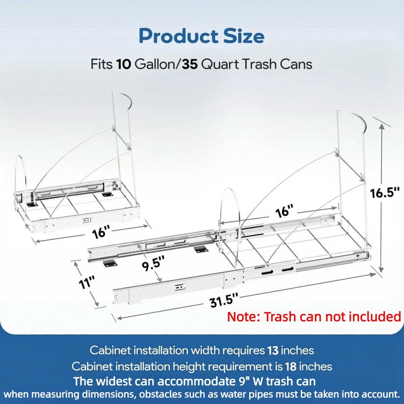 Pull Out Trash Can Under Cabinet & Under Sink -