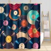 TPMDFC Retro Music Shower Curtain 72x72inch Music Records Bathroom Shower