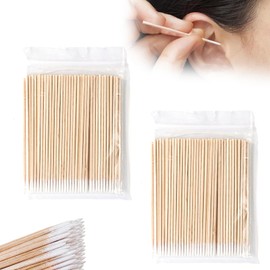 TVETE 極細綿棒 精密綿棒 綿棒 細い 【木製 200個入り 10cm】 マイクロ綿棒 綿棒 ネイル バリなし クリーン 修正用 アイライナーの掃除 化粧用 キーボード 清潔 繊細な ヘッドホンジャック掃除 メイクアップ 詳細のクリーンアップ