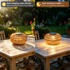 2 Pack Solar Lanterns Outdoor Waterproof, 11" Bigger Rattan Outdoor