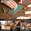Hutsuls Knife Stropping Leather Sharpening Strop Green White Compound Sharpener