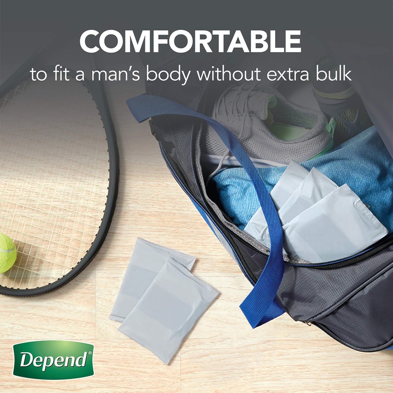Depend Incontinence Shields for Men, Light Absorbency, 58 Count, Packaging